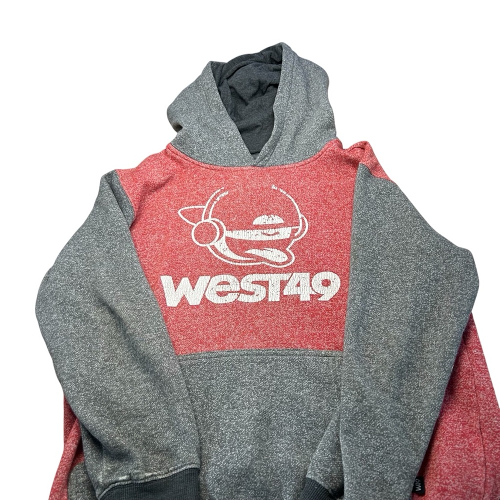 🍭West49 Red and Gray Youths hoodie Large 14
